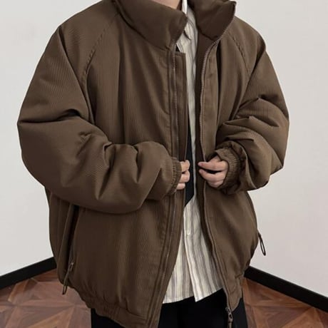 秋冬トップス メンズ ジャケット アウター 中綿 防寒 ジップアップ25