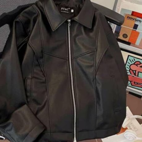 トップス アウター 上着 フェイクレザー ジャケット ライダースジャケット #36