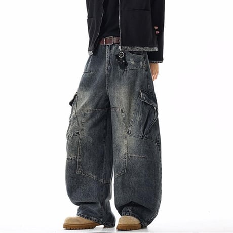 秋冬ボトムス ズボン パンツ メンズ ワイドパンツ デニム ジーンズ8