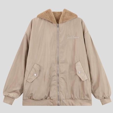 メンズ トップス ジャケット 中綿 アウター フード付き 起毛 両面 リバーシブル #35
