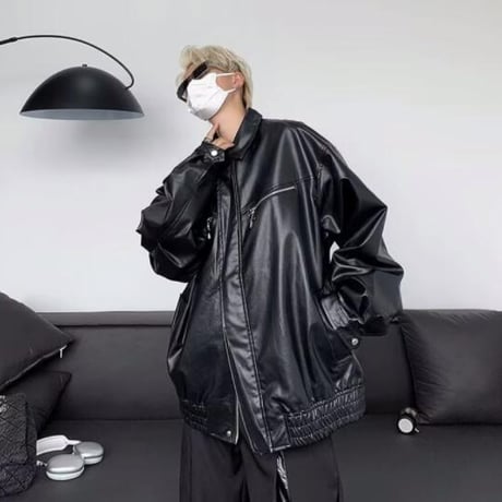 メンズ トップス ジャケット アウター フェイクレザー ライダースジャケット #15