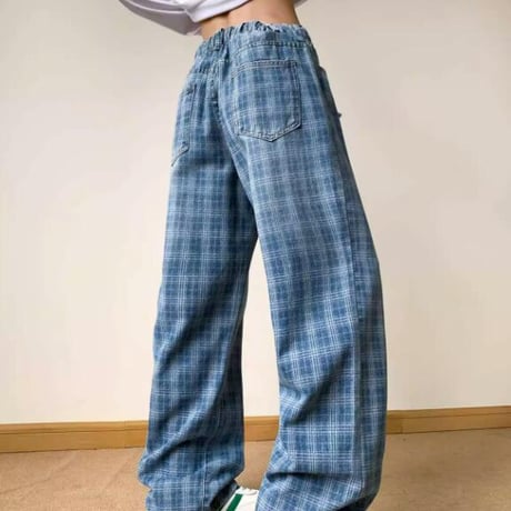 秋冬ボトムス ズボン パンツ   ワイドパンツ  スラックス チェック柄13