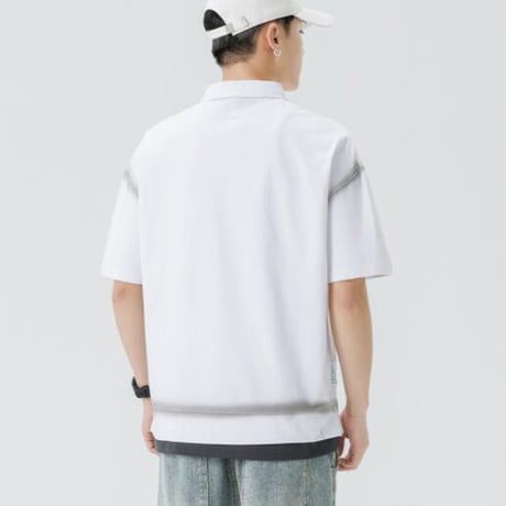 トップス Tシャツ 半袖 ブラウス ポロシャツ レイヤード #38