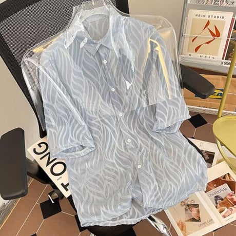 30メンズ トップス シャツ カジュアルシャツ 半袖 夏 シースルー