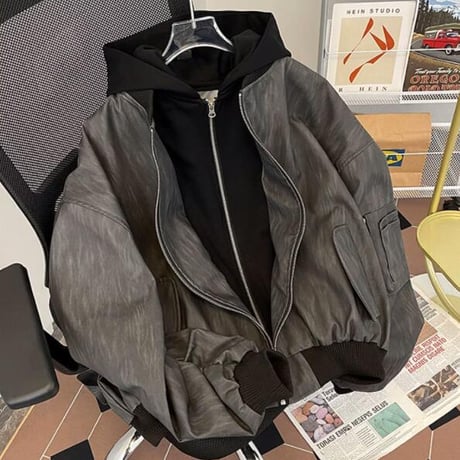 メンズ トップス アウター ジャケット ブルゾン 上着 レイヤード #29