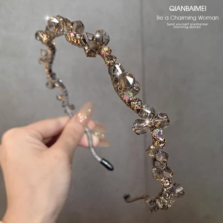 ヘアアクセサリー ヘアアレンジ ヘアバンド カチューシャ 洗顔用バンド ストーン ビース きらきら