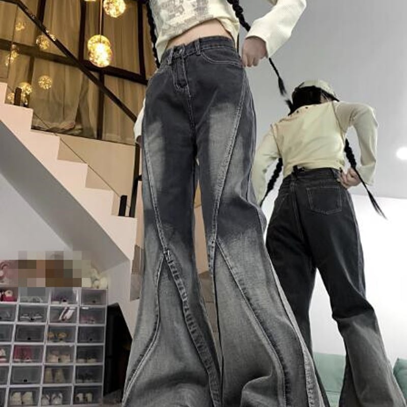 ワイドパンツ ジーンズ デニム ユニセックス ゆるだぼ クール デニム カーゴパンツ ワイド ユニセックス ゆるだぼ カジュアル