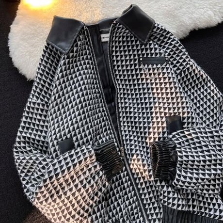 メンズ トップス ジャケット アウター ブルゾン 秋冬 上着 チェック柄 #12
