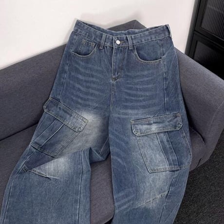 秋冬ボトムス ズボン パンツ メンズ ワイドパンツ デニム ジーンズ38
