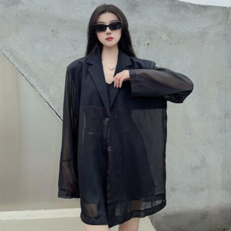 ヴィンテージ　シースルーシャツ SERACE（セラス）の「【SERACE】Oversize side cord sheer shirt
