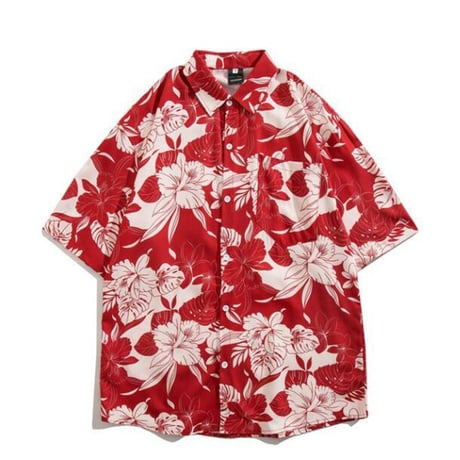 シャツ カジュアルシャツ 半袖 プリント アロハシャツ メンズトップス19