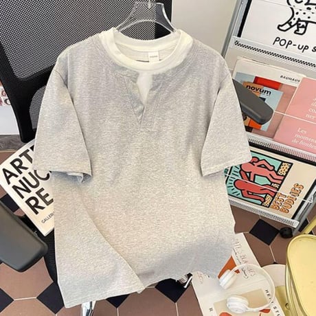 トップス メンズ Tシャツ クルーネック 半袖 アメカジ レイヤード #11