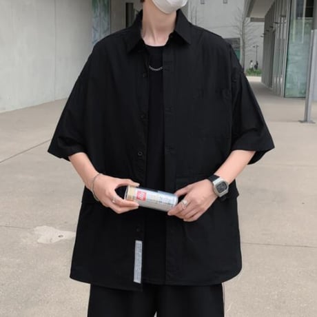 メンズ トップス シャツ 半袖 カジュアル 無地 カジュアルシャツ