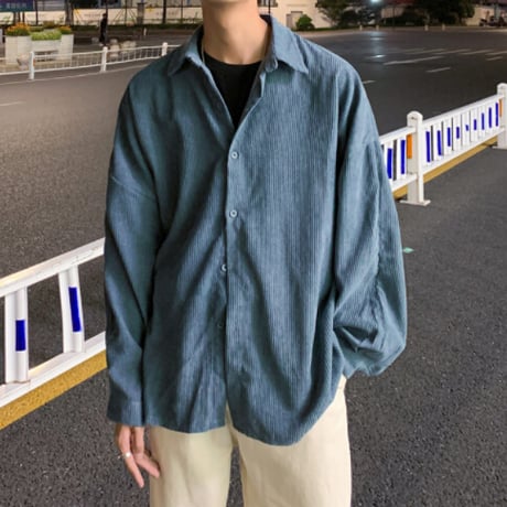 メンズ 秋冬ファッション シャツ コーデュロイ アウター レトロ