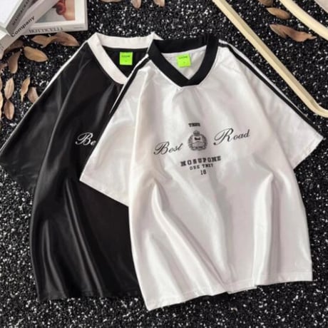 アメリカンレトロ風 Tシャツ 半袖 Ｖネック メンズトップス6