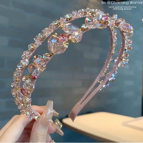 ヘアアクセサリー ヘアアレンジ ヘアバンド カチューシャ 洗顔用バンド ストーン ビース きらきら