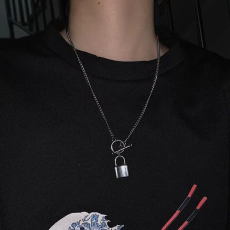 メンズ ネックレス アクセサリー 錠 ファッション