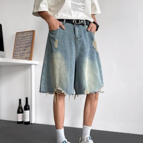 ボトムス ズボン パンツ メンズ ハーフパンツ ダメージ加工 デニム ジーンズ #15