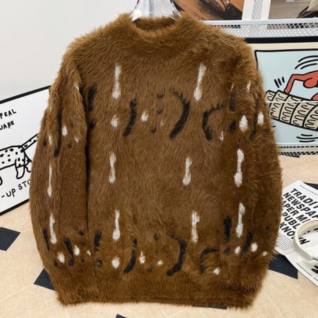 秋冬トップス メンズ ニット セーター ハイネック ファブリック28