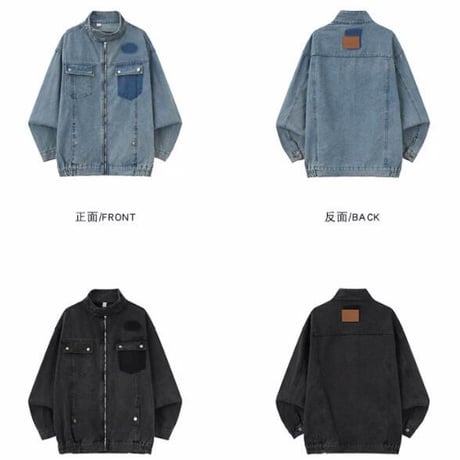 秋冬トップス メンズ ジャケットGジャン デニム 立ち襟 アメリカン風31