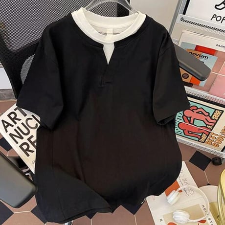 トップス メンズ Tシャツ クルーネック 半袖 アメカジ レイヤード #11
