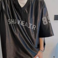 レトロTシャツ 半袖 メッシュ Ｖネック メンズトップス2