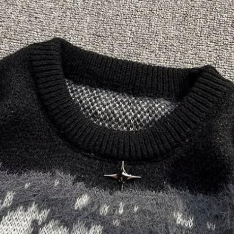 秋冬トップス メンズ ニット セーター あったかい ファブリック2