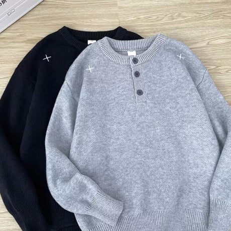 トップス メンズ ニット セーター   ファブリック クルーネック32