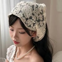 ヘアアクセサリー  ハンドメイド  頭巾 飾り物 レース