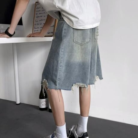 ボトムス ズボン パンツ メンズ ハーフパンツ ダメージ加工 デニム ジーンズ #15