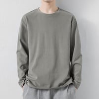 秋冬 メンズ トップス ロングTシャツ ブラウス クルーネック カジュアル