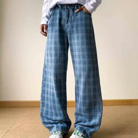 秋冬ボトムス ズボン パンツ   ワイドパンツ  スラックス チェック柄13