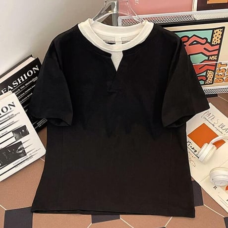 トップス メンズ Tシャツ クルーネック 半袖 アメカジ レイヤード #11
