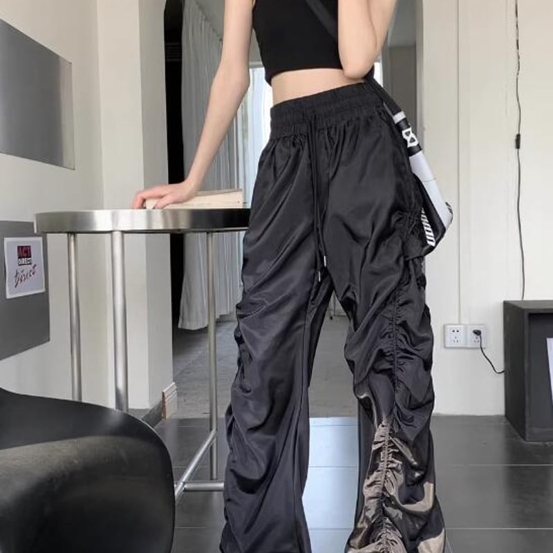 ファッション レディース ユニセックス ボトムス ズボン ひだ