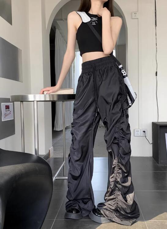 ファッション レディース ユニセックス ボトムス ズボン ひだ