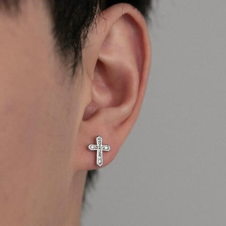 ファッション ユニセックス カップル メンズ ピアス 十字架 アクセサリー