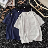 Tシャツ  半袖 ブラウス 刺繍入り クルーネック メンズトップス2