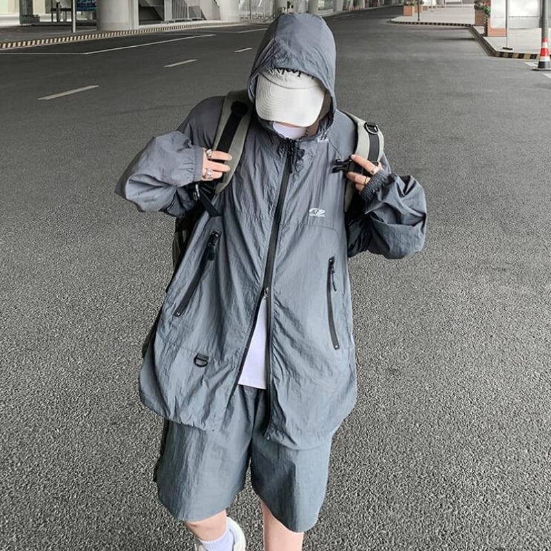 ICB ジャケット 　トップス　パーカー のセット トップス メンズ ジャケット 上下セット パーカー 紫外線カット 冷感