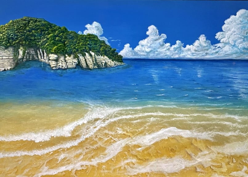 アドリア海の空と島 ジークレーGiclee reproduction B2(515×728mm