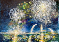 花火の余韻　原画F6(410×318mm)　（額縁入れて555×465mm）