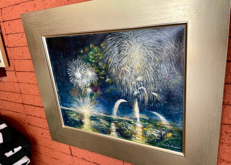 花火の余韻　原画F6(410×318mm)　（額縁入れて555×465mm）