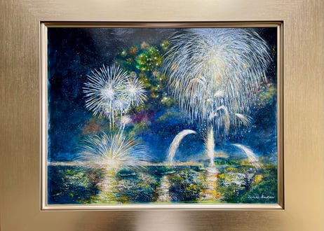 花火の余韻　原画F6(410×318mm)　（額縁入れて555×465mm）
