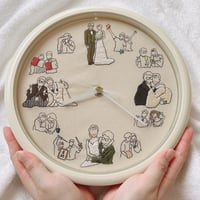 オーダーメイド 刺繍の壁掛け時計