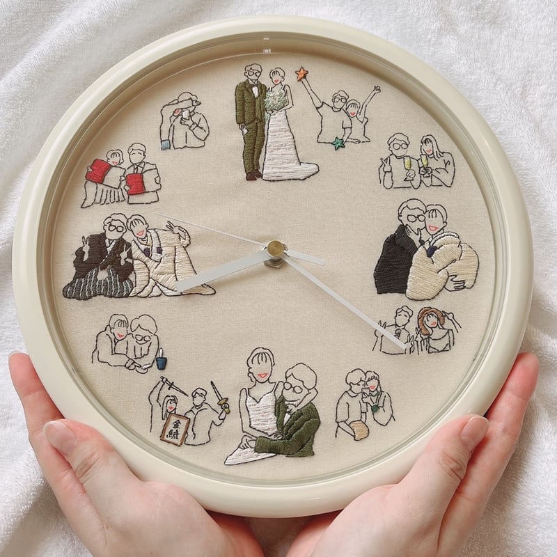 オーダーメイド 刺繍の壁掛け時計 | ネルネルテルネ