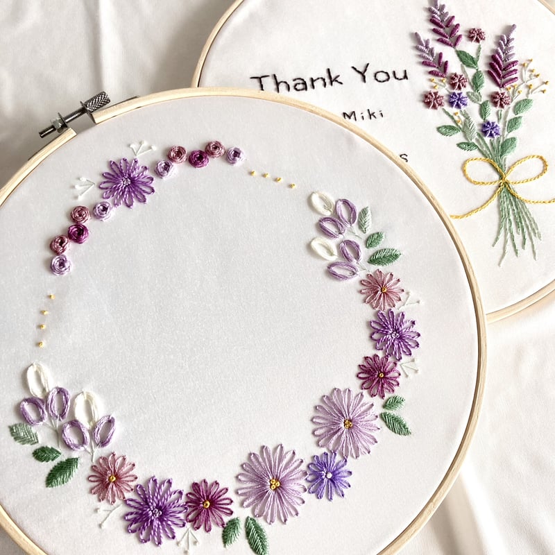 手刺繍のお花で描く バースデーボード | ネルネルテルネ