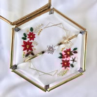 リングピロー№068 ウィンターリース ｰポインセチアｰ