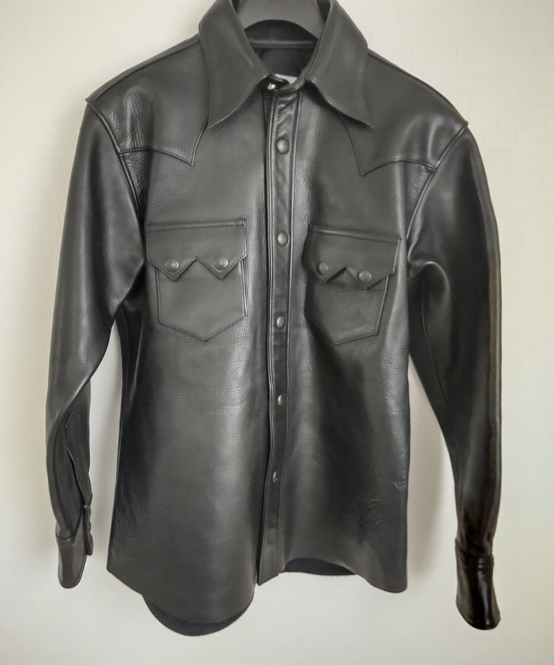 90's JAPAN_Vintage》Leather Shirt RED MOON by.N
