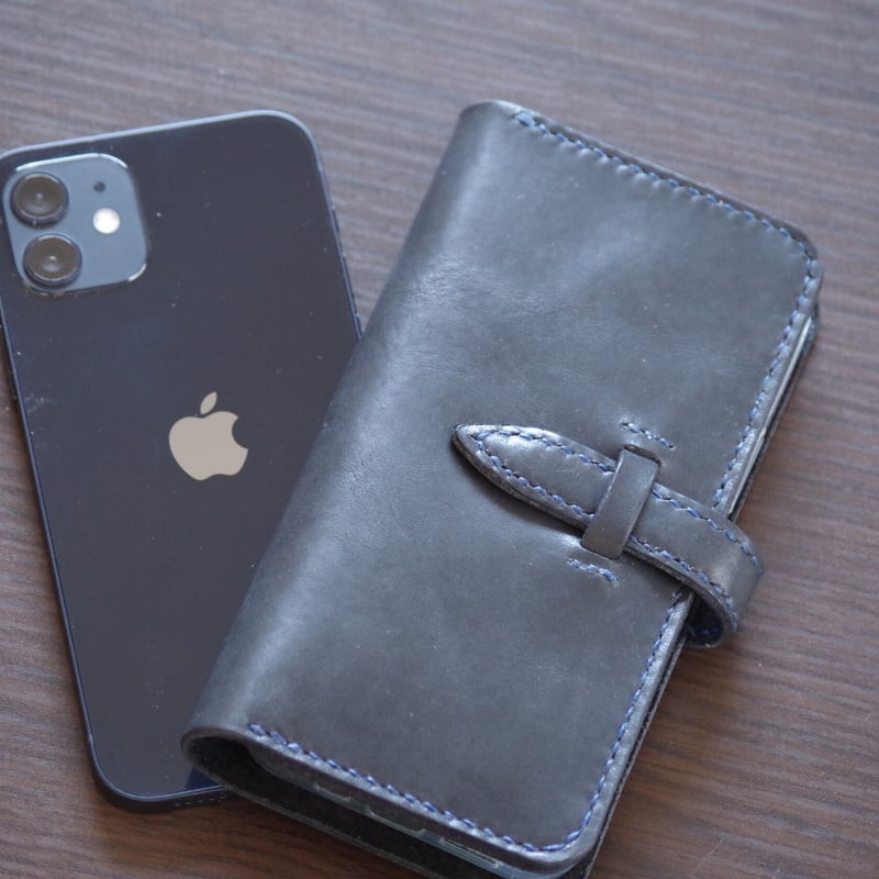 ハンドメイド本牛革手帳型スマホケース iPhone 栃木レザー 全機種対応 スマホケース 本革 手帳型 名入れ