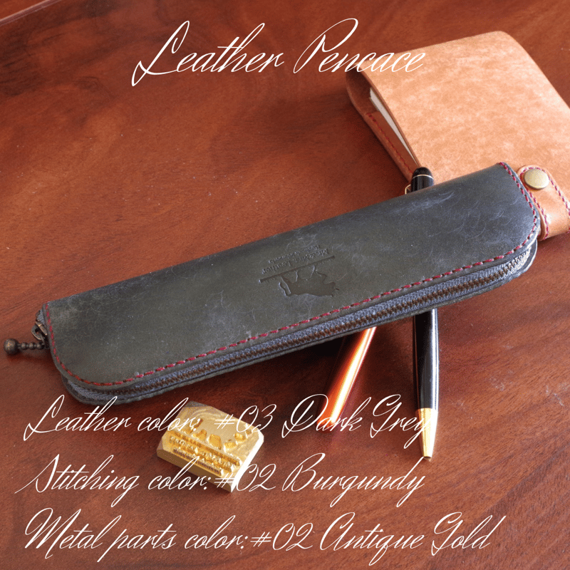 xlpc 001  ハンドメイド　ペンケース　革 xlpc 001 ハンドメイドペンケース革