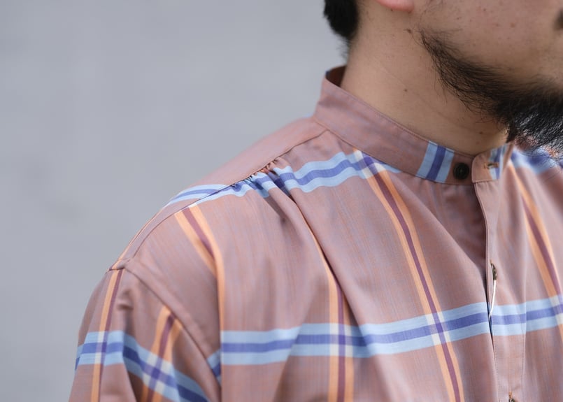BROWN by 2-tacs】Stand collar / Blue&Orange | Y...